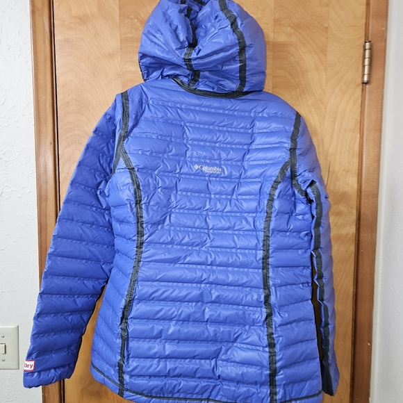 Columbia Titanium OutDry Ex Diamond Down Hooded Jacket Medium 700 Fill Blue - Picture 10 of 10